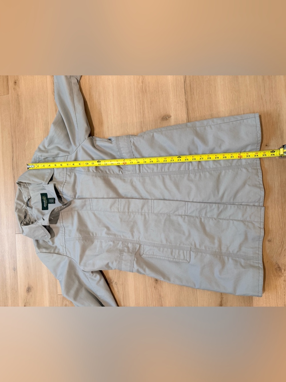 Eddie Bauer Women’s Lightweight Trench Coat Tan Khaki Large Classic Jacket L - Picture 7 of 8